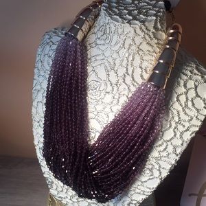 Beaded necklace and earring set